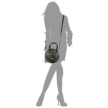 Ostrich Croc Round Satchel