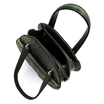 Ostrich Croc Round Satchel