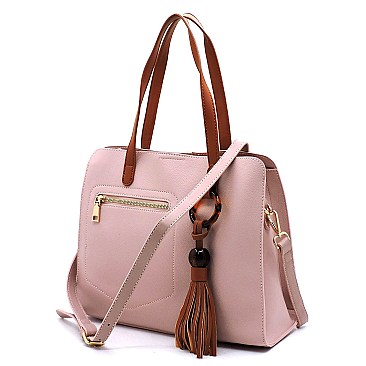 Fashion Amber Ring Tassel Satchel