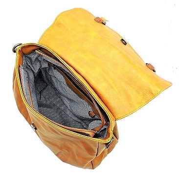 Fashion Laser Cut Flap 2-in-1 Messenger Bag Satchel