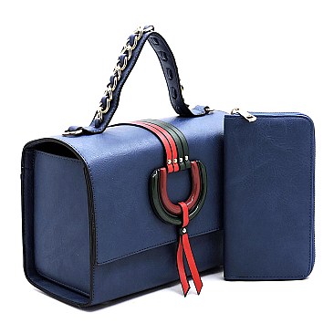 Multi Striped D-Ring 2-in-1 Boxy Satche