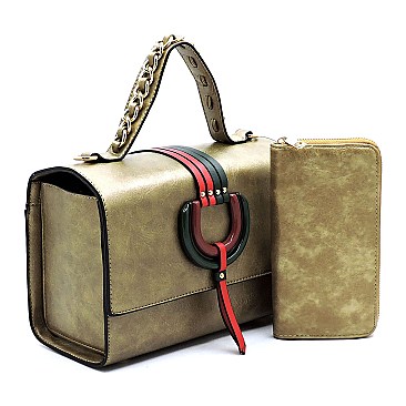 Multi Striped D-Ring 2-in-1 Boxy Satche