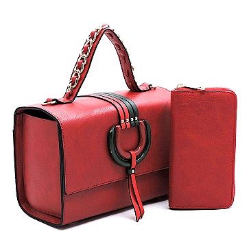 Multi Striped D-Ring 2-in-1 Boxy Satche