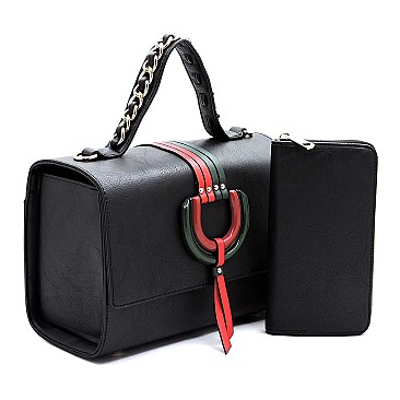 Multi Striped D-Ring 2-in-1 Boxy Satche