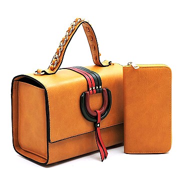 Multi Striped D-Ring 2-in-1 Boxy Satche
