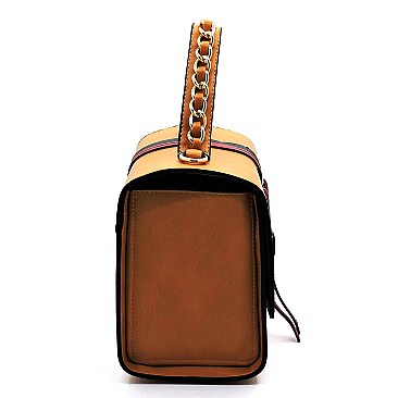 Multi Striped D-Ring 2-in-1 Boxy Satche