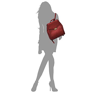 Fashion Flip Lock Flap Backpack