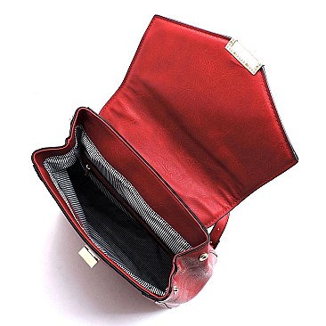 Fashion Flip Lock Flap Backpack