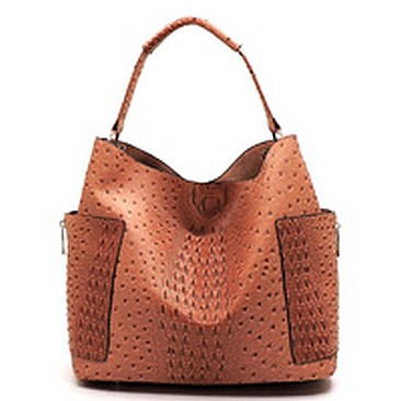 Ostrich Croc 2-in-1 Shoulder Bag Hobo