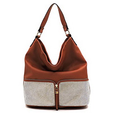 Rhinestone Colorblock Shoulder Bag