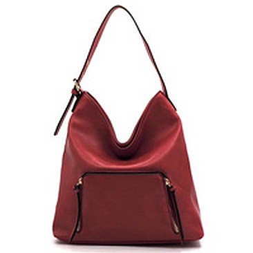 Front Zip Pocket Shoulder Bag Hobo