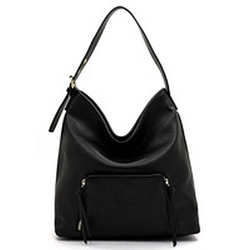 Front Zip Pocket Shoulder Bag Hobo