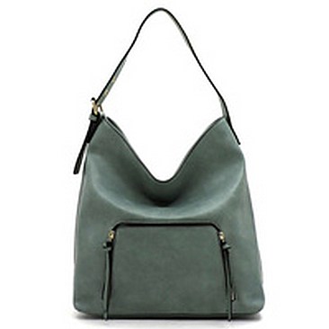 Front Zip Pocket Shoulder Bag Hobo
