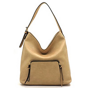 Front Zip Pocket Shoulder Bag Hobo