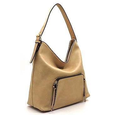 Front Zip Pocket Shoulder Bag Hobo