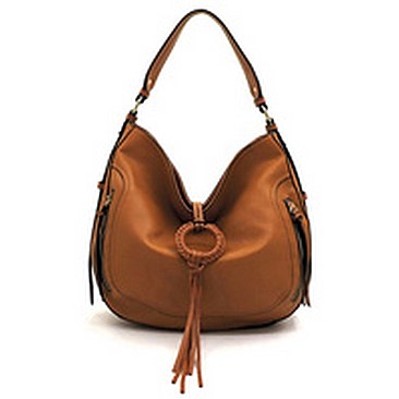 Braided Ring Fringe Shoulder Bag Hobo