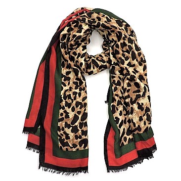 LEOPARD MULTI FRAMED SCARF