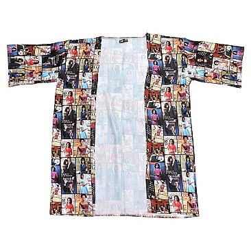 MICHELLE OBAMA PRINTED KIMONO