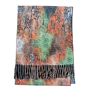 LEOPARD AND PYTHON PRINT FASHION SCARF