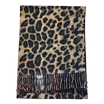 LEOPARD PRINT PLAID CHECK SCARF CH-LT804W > Scarves > Mezon Handbags