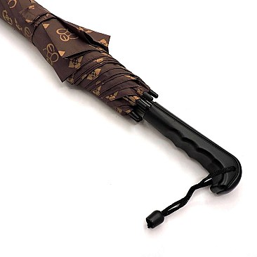 MONOGRAM PRINT AUTO CANE UMBRELLA