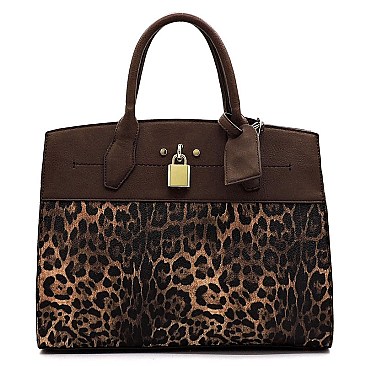 Leopard Padlock Satchel