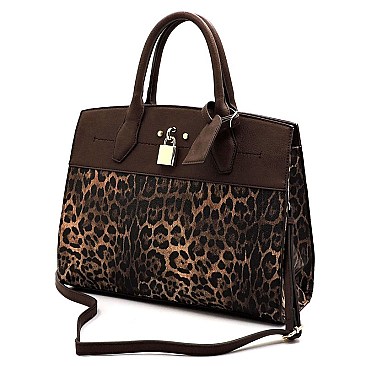 Leopard Padlock Satchel