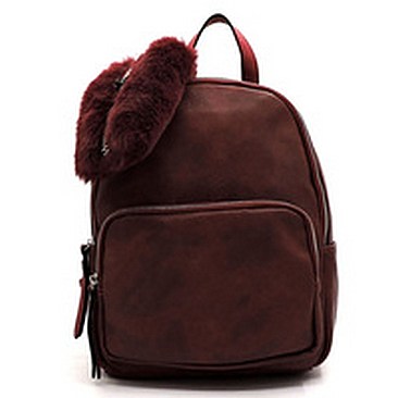 Fashion 2-in-1 Backpack & Fur Clutch