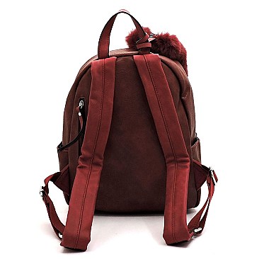 Fashion 2-in-1 Backpack & Fur Clutch