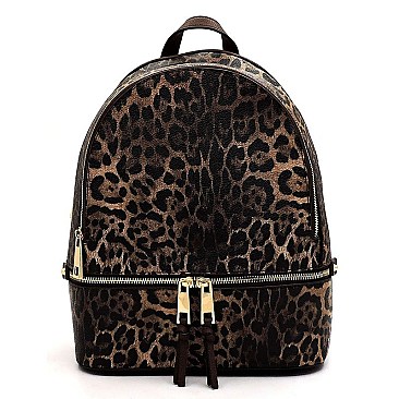 Leopard Zipper Backpack