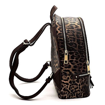 Leopard Zipper Backpack