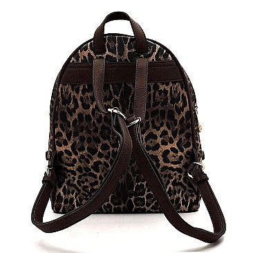 Leopard Zipper Backpack
