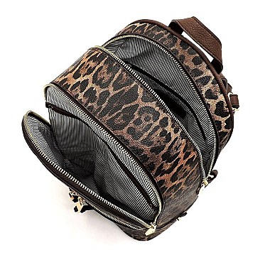 Python Snake Skin Zipper Backpack