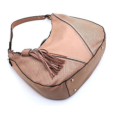 Laser Cut Printed Shoulder Bag Hobo