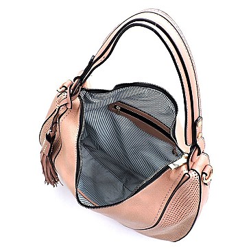 Laser Cut Printed Shoulder Bag Hobo