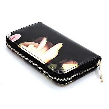 Glossy Flower Printed 3-in-1 Satchel