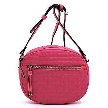 Quilted Oval Crossbody Bag