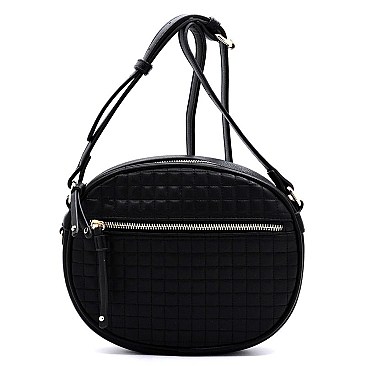 Quilted Oval Crossbody Bag