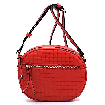 Quilted Oval Crossbody Bag