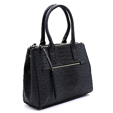Ostrich Croc Multi Compartment