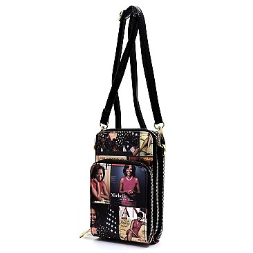 Obama Magazine Cover Crossbody Bag Cell Phone Purse