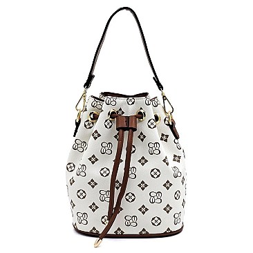 Monogram Drawstirng Bucket Satchel