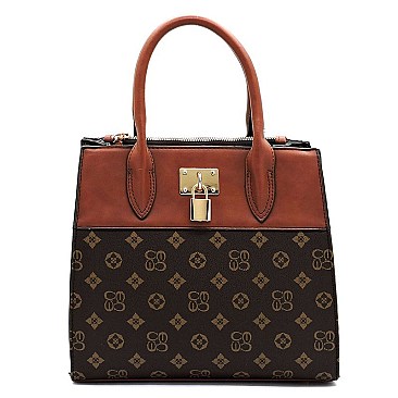 Monogram Padlock Satchel