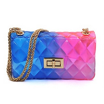 Quilt Embossed Multi Color Jelly Classic Shoulder Bag