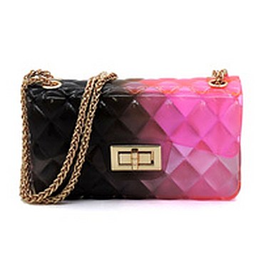 Quilt Embossed Multi Color Jelly Classic Shoulder Bag