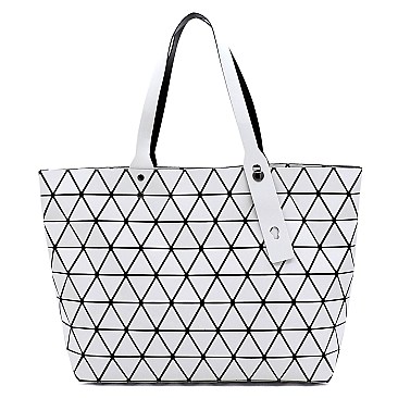 Stylish Geometric Checker Shopper