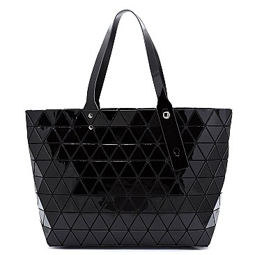 Stylish Geometric Checker Shopper