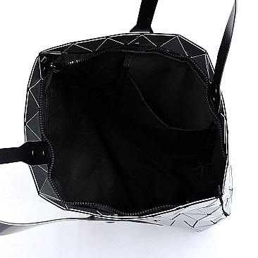Stylish Geometric Checker Shopper