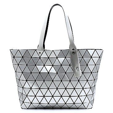 Stylish Geometric Checker Shopper