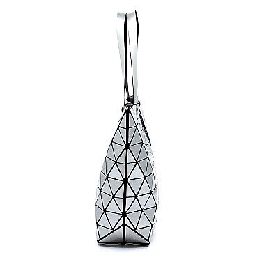 Stylish Geometric Checker Shopper